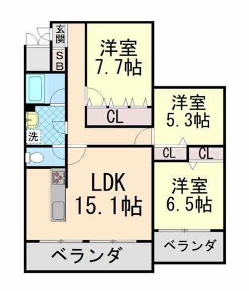 岡本Rd12の間取り