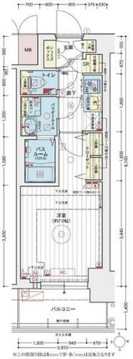 エステムコート名古屋ツインウエスト1002の間取り