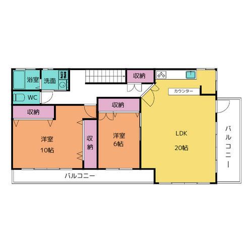 中町店舗付き住居の間取り