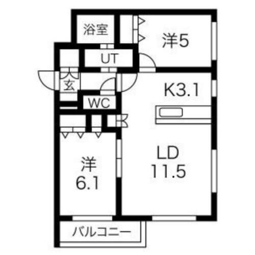 北海道札幌市西区山の手七条7丁目(マンション)の賃貸物件の間取り