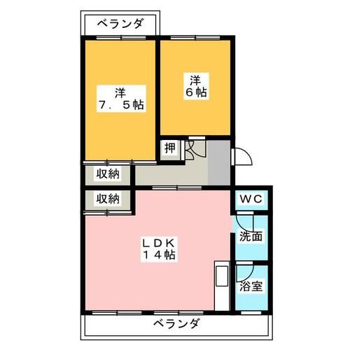 シャトウ西浦の間取り