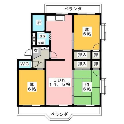 ガーデンハイツB棟の間取り