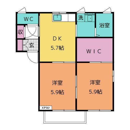 サニーハイツK A棟の間取り