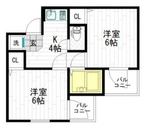寺田町ハイツⅡ番館の間取り
