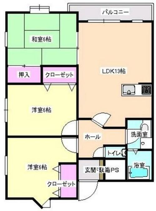 福岡県福岡市早良区飯倉3丁目(マンション)の賃貸物件の間取り