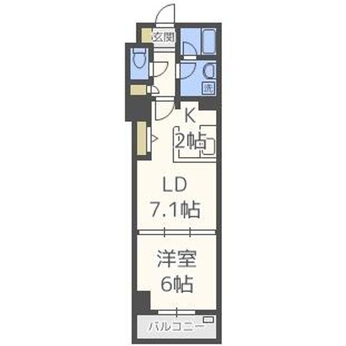北海道札幌市中央区南六条東1丁目(マンション)の賃貸物件の間取り