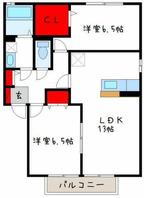 大阪府八尾市萱振町1丁目(アパート)の賃貸物件の間取り