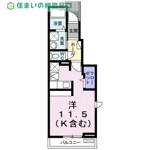愛知県碧南市作塚町3丁目(アパート)の賃貸物件の間取り