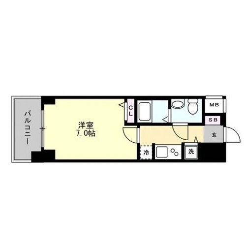 S-RESIDENCE難波Brillerの間取り