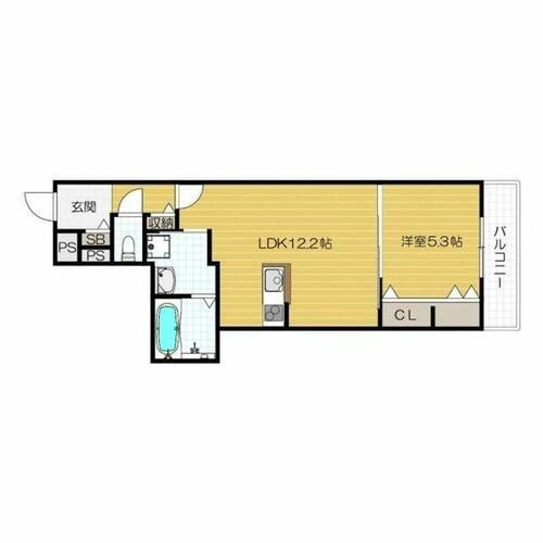 大阪府大阪市北区中崎1丁目(アパート)の賃貸物件の間取り