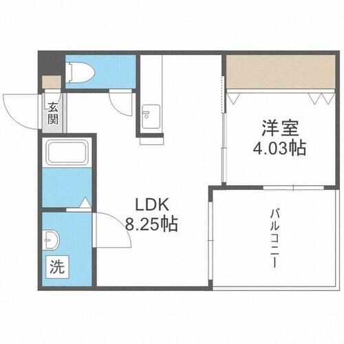 北海道札幌市中央区南四条西14丁目(マンション)の賃貸物件の間取り