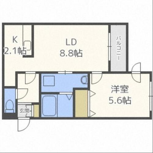 北海道札幌市豊平区美園九条1丁目(マンション)の賃貸物件の間取り