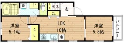 アクロス上町東アパートメントの間取り