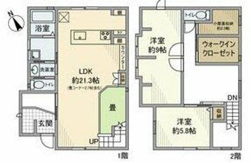愛知県名古屋市天白区平針南2丁目(一戸建)の賃貸物件の間取り