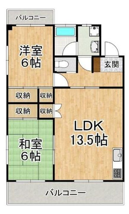 福岡県福岡市西区周船寺2丁目(マンション)の賃貸物件の間取り