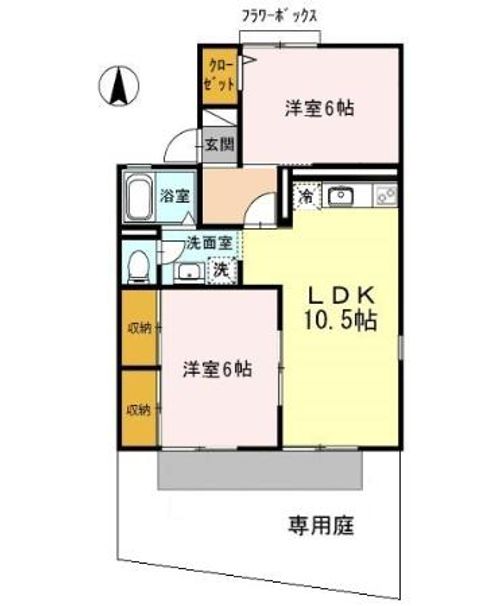 ビラ国分寺 B棟B102の間取り