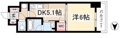 TENAS丸の内803の間取り