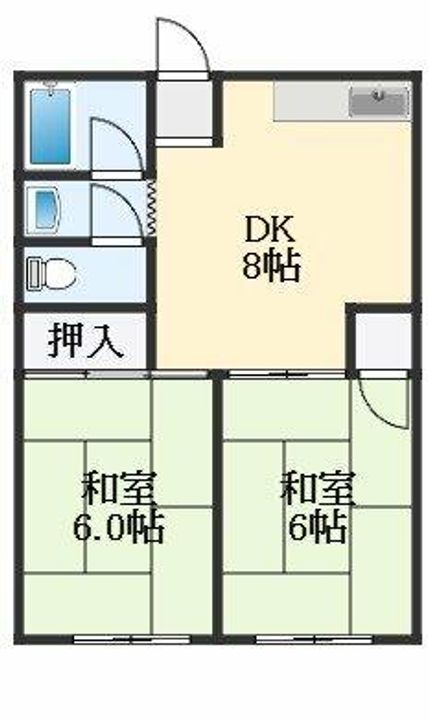 大阪府羽曳野市古市4丁目(マンション)の賃貸物件の間取り