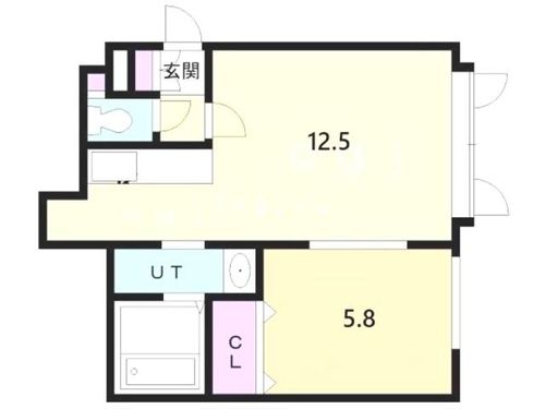 北海道札幌市手稲区前田一条4丁目(アパート)の賃貸物件の間取り