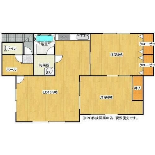 北海道札幌市白石区北郷二条3丁目(一戸建)の賃貸物件2の間取り