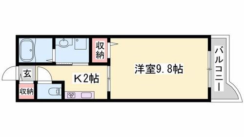 兵庫県姫路市広畑区東新町1丁目(マンション)の賃貸物件の間取り