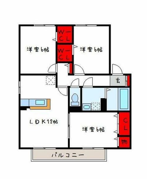 サニーコートC棟の間取り
