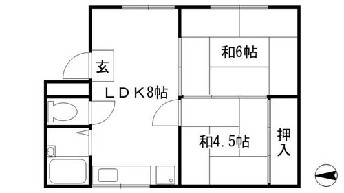 京都府京都市上京区元真如堂町(マンション)の賃貸物件101の間取り