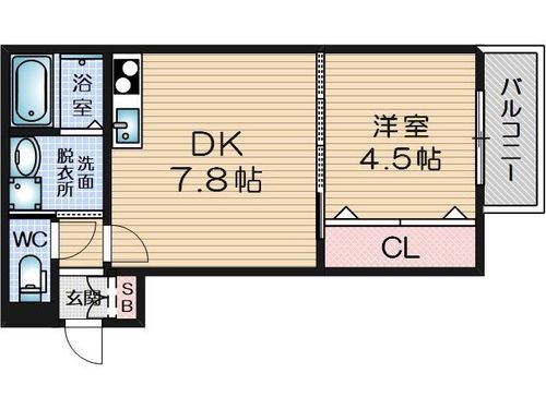 大阪府茨木市三島町(アパート)の賃貸物件の間取り