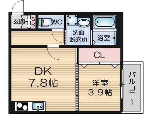 大阪府茨木市三島町(アパート)の賃貸物件の間取り