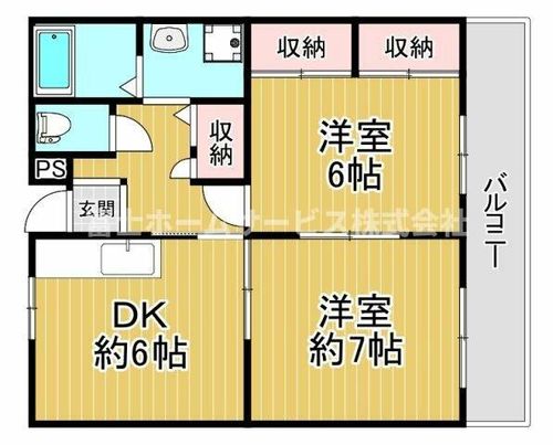 大阪府堺市北区中百舌鳥町6丁(マンション)の賃貸物件の間取り