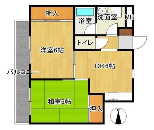 福岡県福岡市早良区曙2丁目(マンション)の賃貸物件の間取り