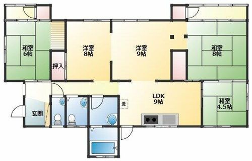 大阪府羽曳野市羽曳が丘西1丁目(一戸建)の賃貸物件の間取り