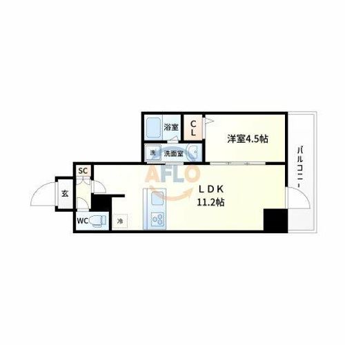 S-RESIDENCE江坂Libleの間取り
