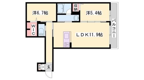 シャーメゾン フクサキの間取り