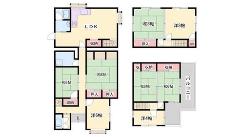 兵庫県西脇市高田井町(一戸建)の賃貸物件1の間取り
