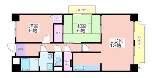 レジェロ住之江の間取り