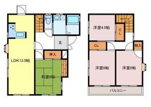 兵庫県姫路市四郷町見野(一戸建)の賃貸物件の間取り
