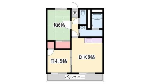 ピュアコート西夢前台202の間取り