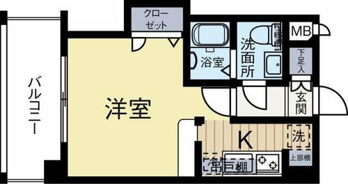 福岡県福岡市博多区博多駅東1丁目(マンション)の賃貸物件の間取り