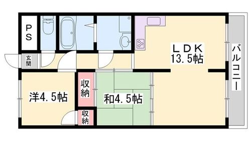 リープラス滝野社303の間取り