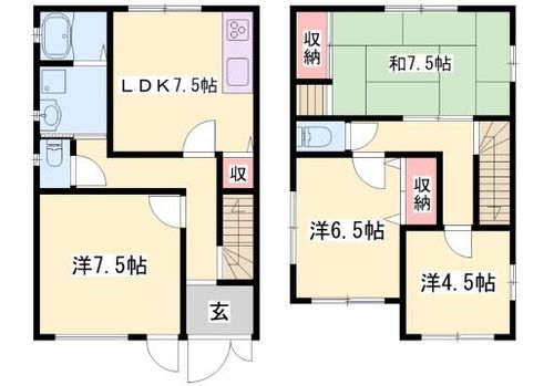 兵庫県姫路市飾磨区今在家2丁目(一戸建)の賃貸物件1の間取り