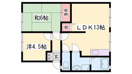木橋ハイツ103の間取り