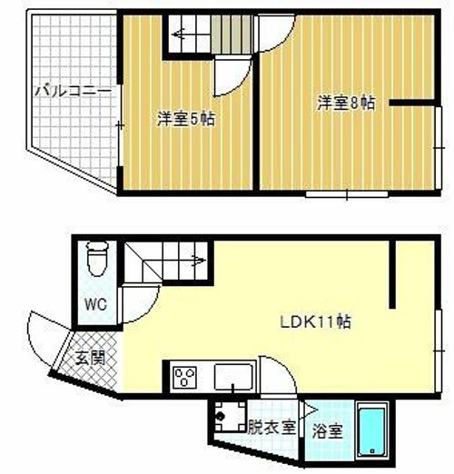大阪府羽曳野市恵我之荘4丁目(一戸建)の賃貸物件の間取り