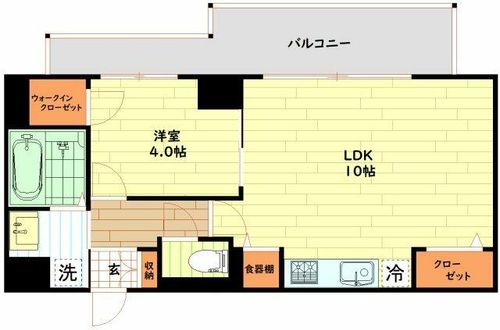 大阪府大阪市西区南堀江4丁目(マンション)の賃貸物件の間取り