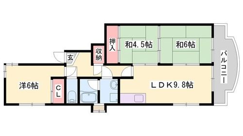 パサージュ日山1-Cの間取り