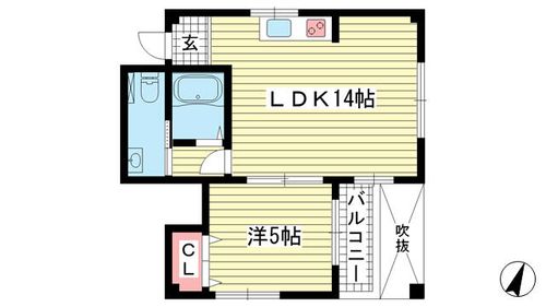 兵庫県神戸市中央区国香通6丁目(マンション)の賃貸物件304の間取り