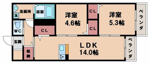 K1阪南町の間取り