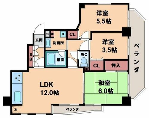 日宝ロイヤルハイツ桑津の間取り