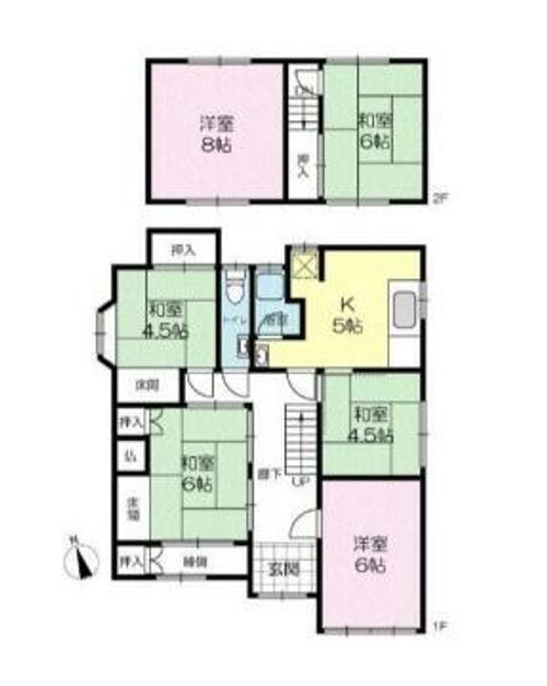 兵庫県加西市北条町北条(一戸建)の賃貸物件1の間取り