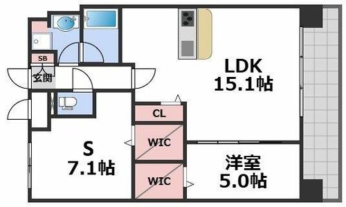 メゾンドボヌール弁天町の間取り